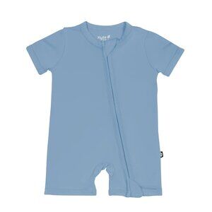 Kyte Baby Zippered Shortall Romper in Slate
